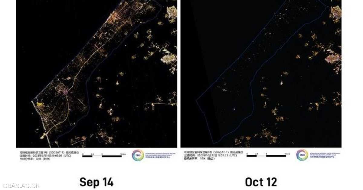 العالم اليوم - صورتان من الفضاء تظهران غرق غزة بالظلام