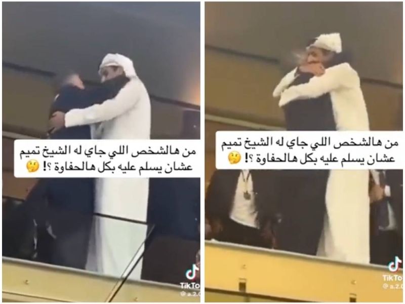 رد فعل أمير قطر عندما التقى معلمه العراقي الذي درسه في الابتدائية تشعل الجمهور.. اتفرج