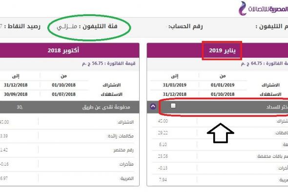 فاتورة التليفون الأرضي 2019.. رابط الاستعلام عن فواتير التليفون شرح بالصور