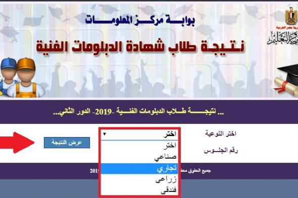 بوابة التعليم الفني نتيجه الدبلومات 2019 كافة الشعب natega.fany.emis.gov.eg برقم الجلوس والاسم فقط