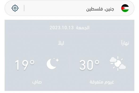 احتمال هطول أمطار خفيفة..اعرف حالة الطقس اليوم الجمعة في جنين